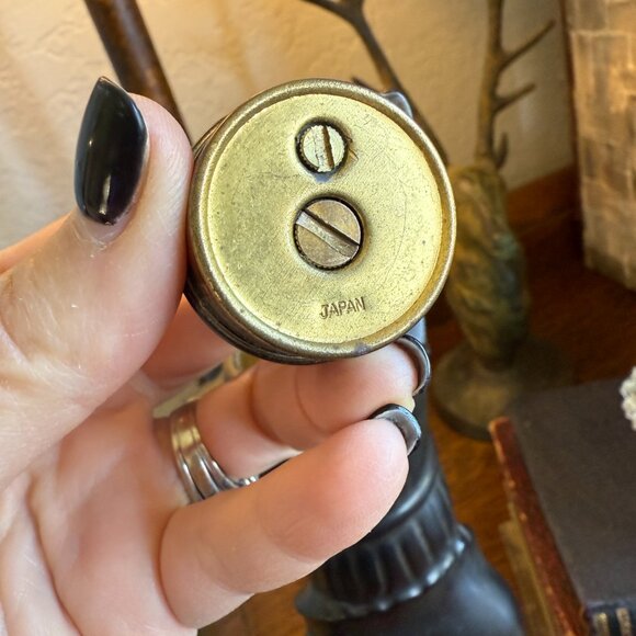 Tall Vintage Cigar Lighter Matt black & Brass Queen Chess Piece - Picture 11 of 16